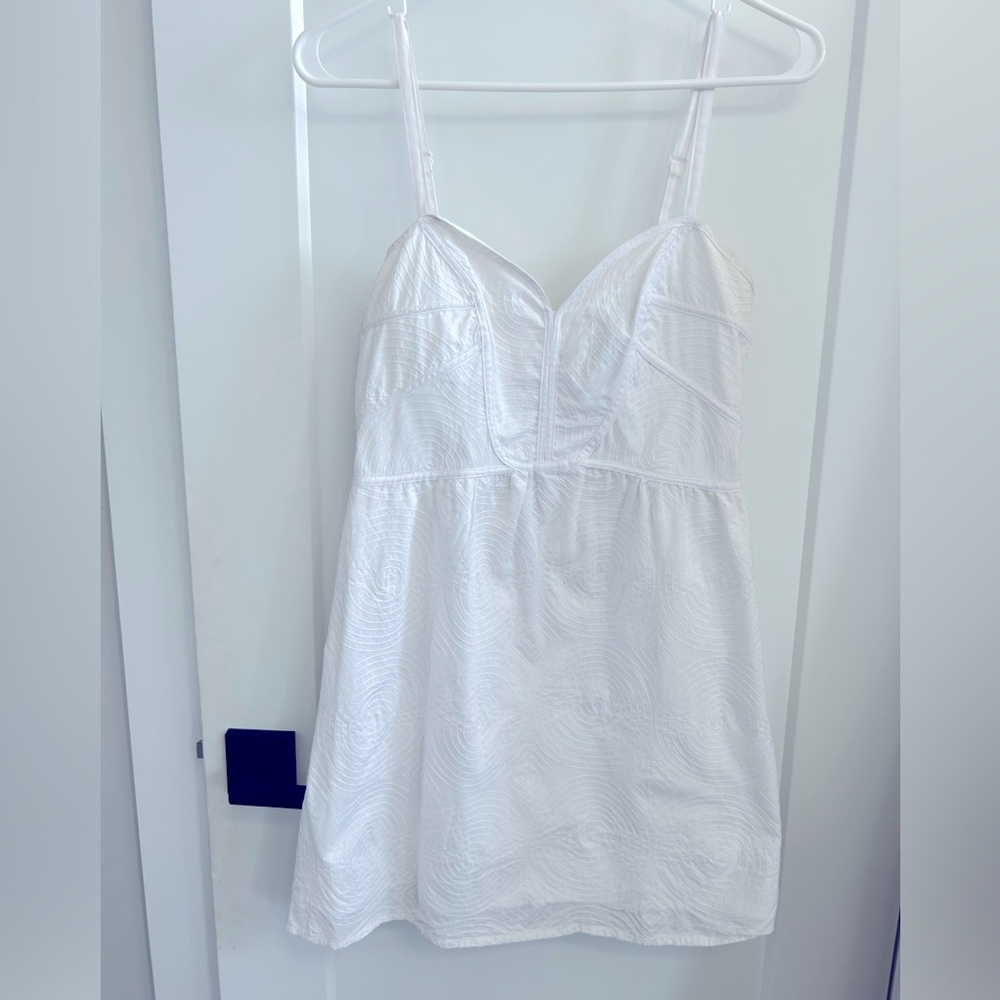 White Textured Mini Dress - Size 4